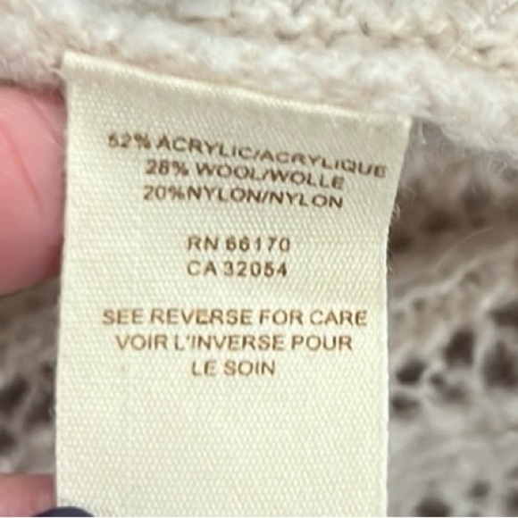 Free People pastel pink wool blend pointelle poncho - Picture 8 of 9